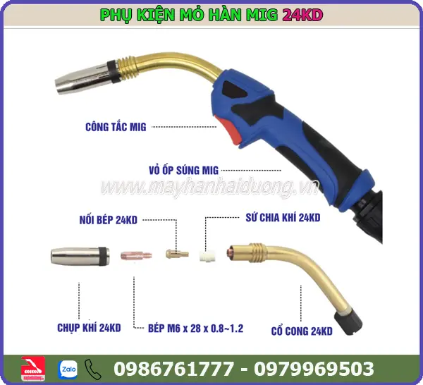 CỔ CONG MỎ HÀN MIG 24KD