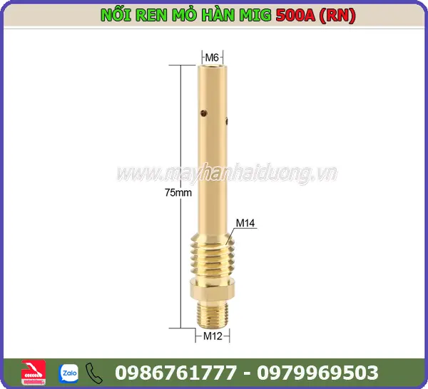 NỐI BÉP MỎ HÀN MIG 500A (RN-BRASS)